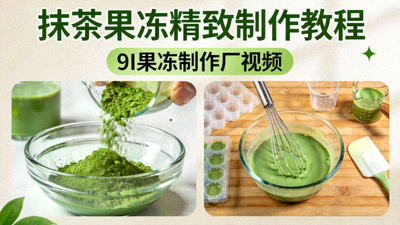 9I果冻制作厂视频 - 抹茶果冻精致制作教程